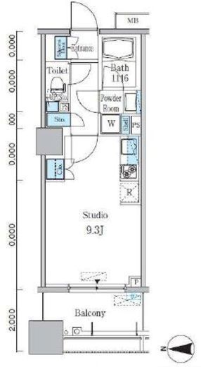 パークキューブ亀戸　804号室　間取り