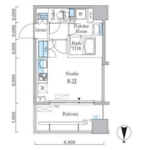 パークキューブ亀戸　407号室　間取り