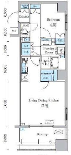 パークキューブ亀戸　808号室　間取り