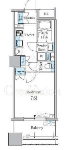 パークキューブ亀戸　1309号室　間取り