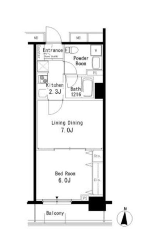 パークアクシス亀戸　1003号室　間取り