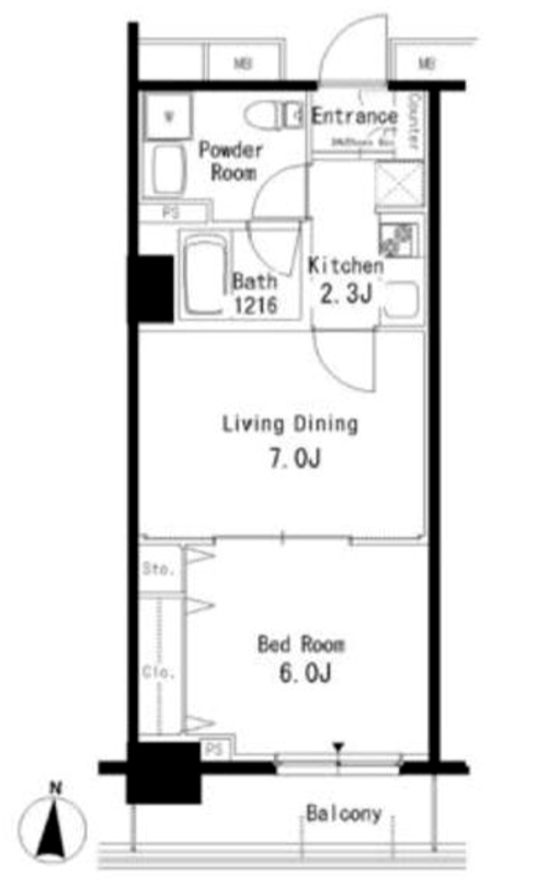 パークアクシス亀戸　502号室　間取り