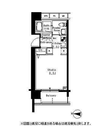 パークアクシス亀戸　1109号室　間取り