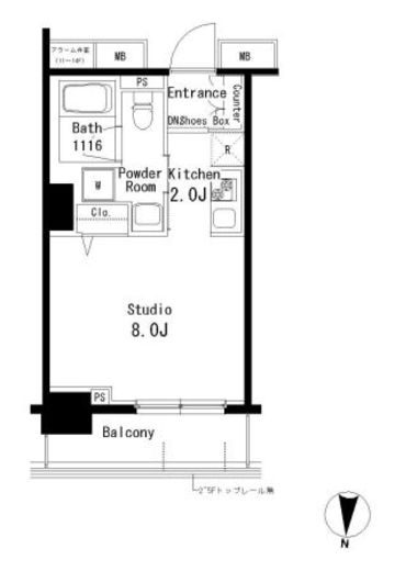 パークアクシス亀戸　1206号室　間取り