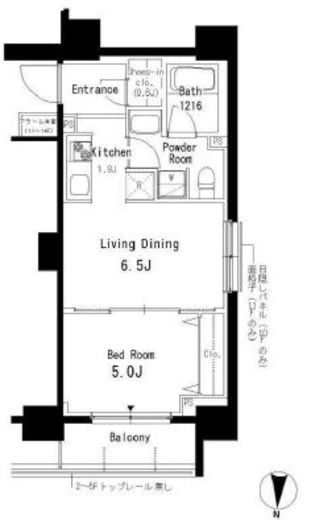 パークアクシス亀戸　1308号室　間取り