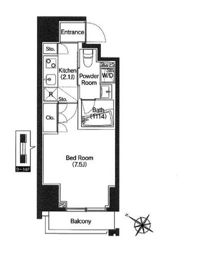 エスタート新宿　501号室　間取り