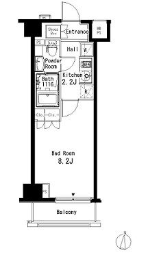 パークアクシス清澄白河　203号室　間取り