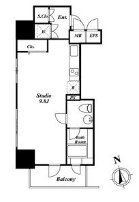KDXレジデンス神楽坂通　1001号室　間取り