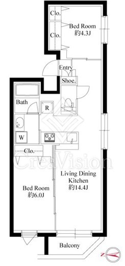 グランパセオ代々木上原Ⅱ　201号室　間取り