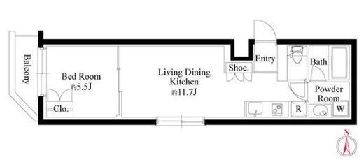 グランパセオ代々木上原Ⅱ　401号室　間取り