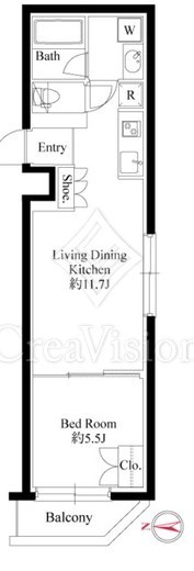 グランパセオ代々木上原Ⅱ　401号室　間取り