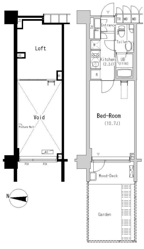 パークアクシス辰巳ステージ　106号室　間取り