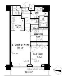 パークアクシス辰巳ステージ　1007号室　間取り