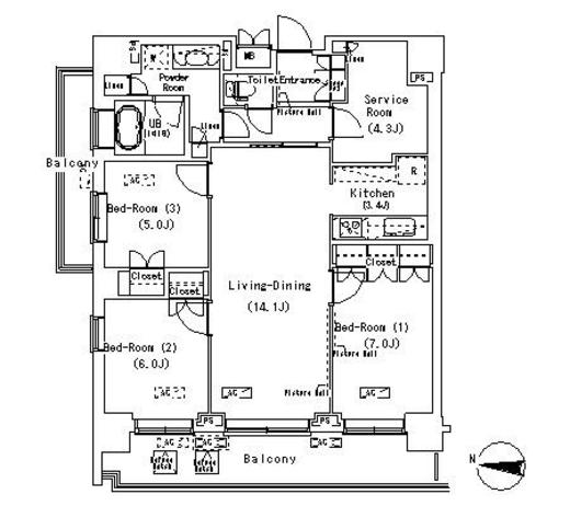 パークアクシス辰巳ステージ　310号室　間取り