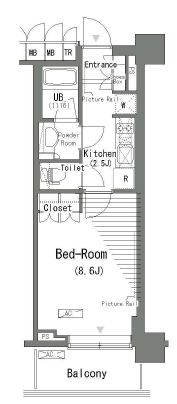 パークアクシス辰巳ステージ　512号室　間取り