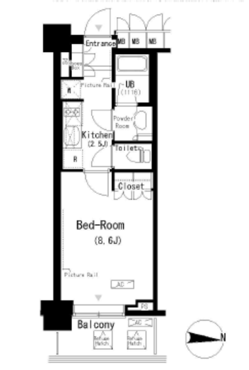 パークアクシス辰巳ステージ　617号室　間取り