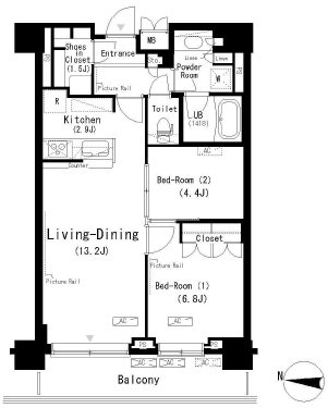 パークアクシス辰巳ステージ　809号室　間取り