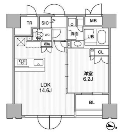 東神田テラスレジデンス　611号室　間取り