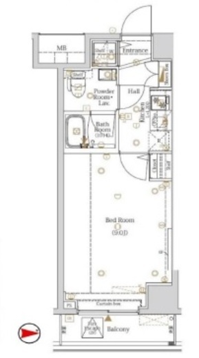 ログ都庁前　302号室　間取り