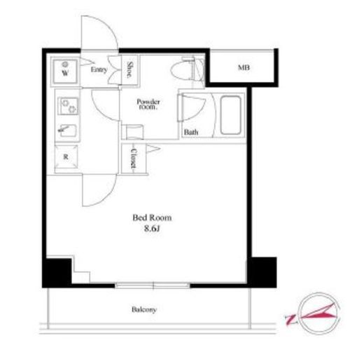 ログ都庁前　307号室　間取り