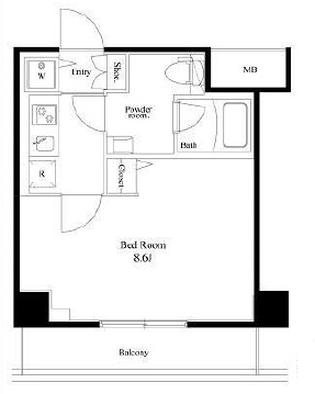 ログ都庁前　407号室　間取り