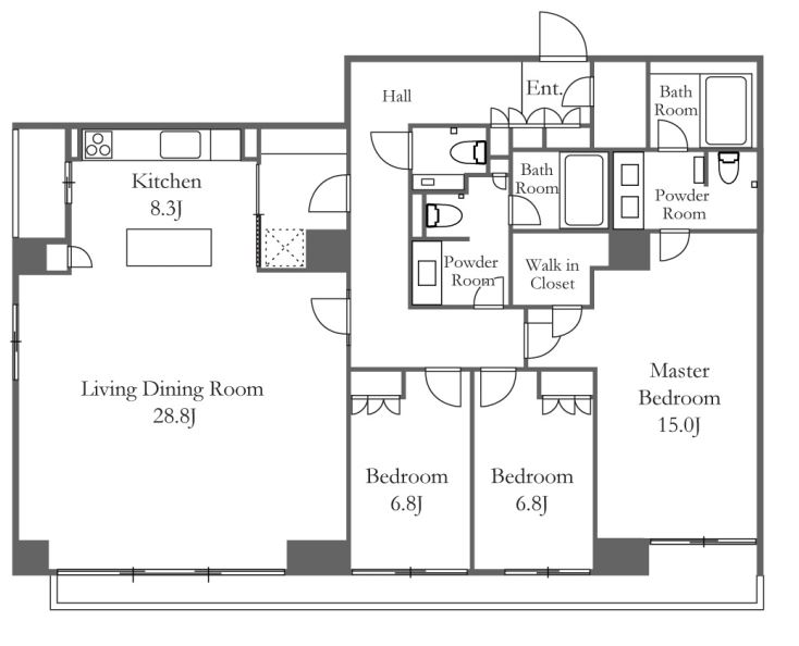 六本木グリーンテラス　205号室　間取り