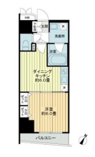 エステムプラザ市谷外濠公園　402号室　間取り