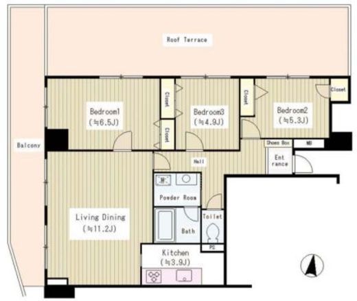 アビタシオン大島　1301号室　間取り