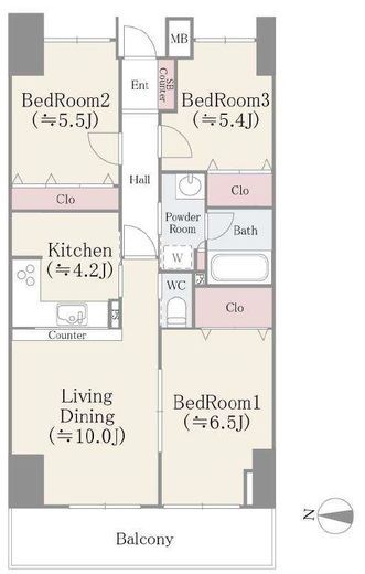 アビタシオン大島　902号室　間取り
