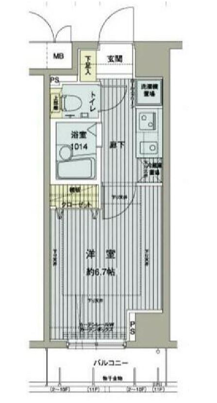 メインステージ西新宿　409号室　間取り
