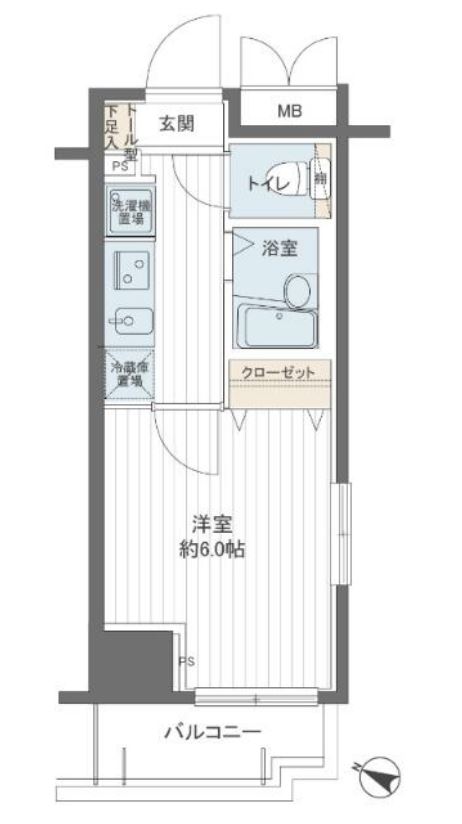 メインステージ西新宿　705号室　間取り