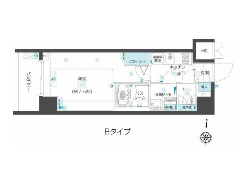 フェニックス市谷本村町　402号室　間取り