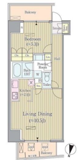 リンデンコート市ヶ谷　804号室　間取り