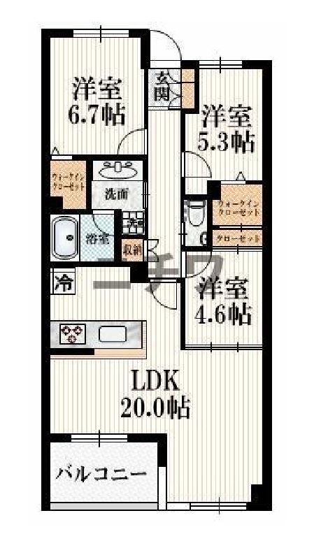 アトラス諏訪町レジデンス　307号室　間取り