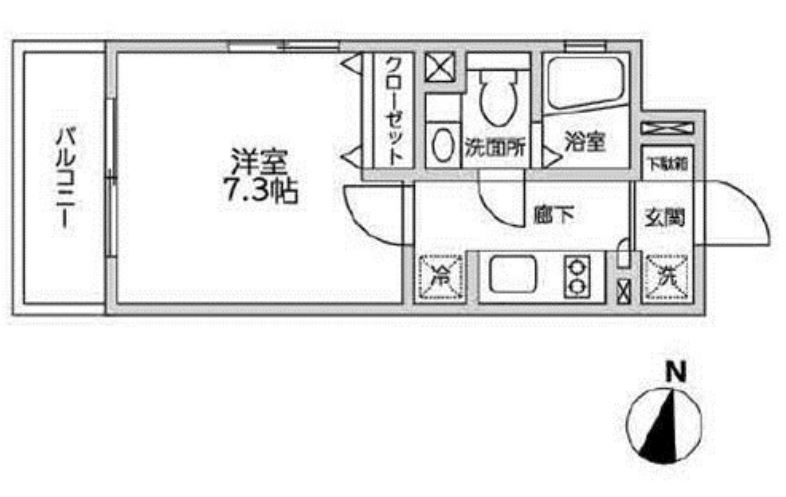 レジディア西新宿Ⅱ　102号室　間取り