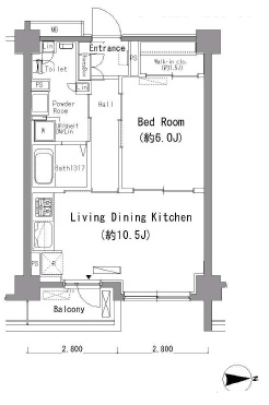 コンフォリア市谷薬王寺　102号室　間取り