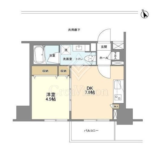 グランカーサ新宿御苑　1305号室　間取り