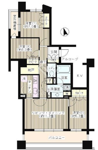 パークホームズ市ヶ谷薬王寺　203号室　間取り