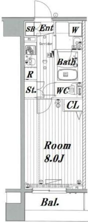 メイクスデザイン新宿　1003号室　間取り
