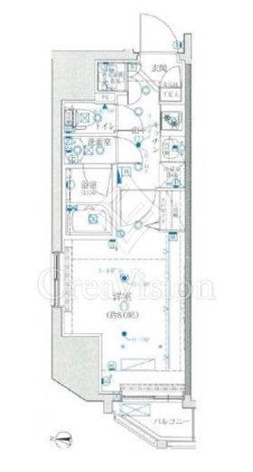 クレイシア新宿　801号室　間取り