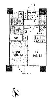 HF西新宿レジデンスイースト　402号室　間取り