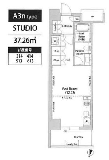 飯田橋ガーデンフラッツ　414号室　間取り