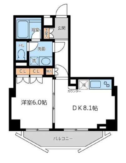 シティスパイア若松町　303号室　間取り