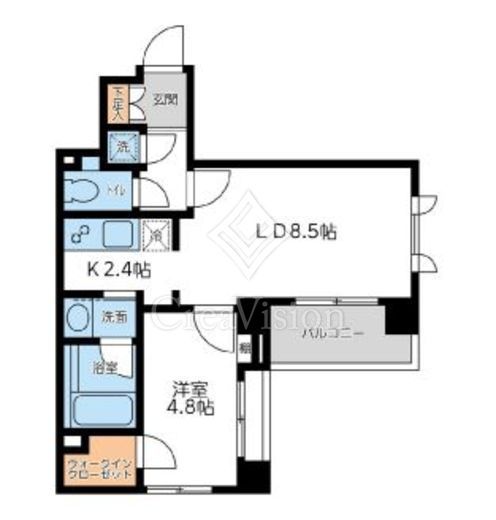 シティスパイア若松町　401号室　間取り