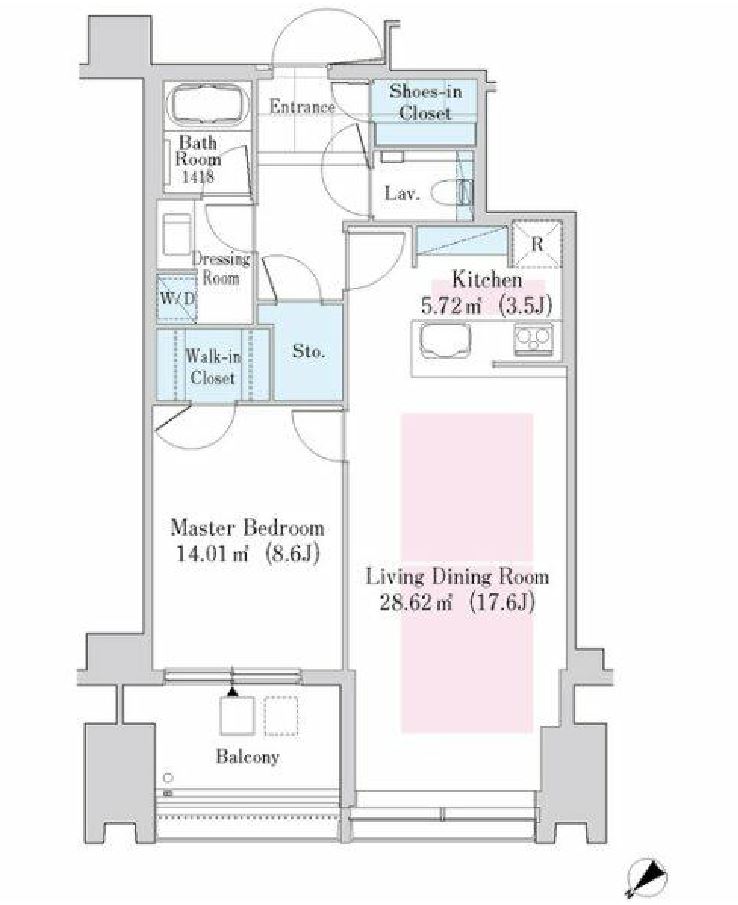 ラ・トゥール新宿ガーデン　2622号室　間取り