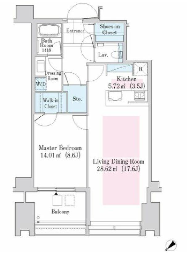 ラ・トゥール新宿ガーデン　3022号室　間取り