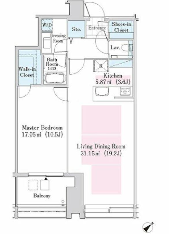 ラ・トゥール新宿ガーデン　3408号室　間取り