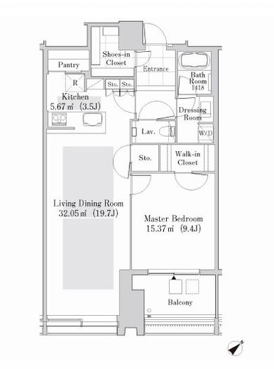 ラ・トゥール新宿ガーデン　3009号室　間取り