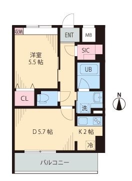 グリーンリーフ西早稲田　403号室　間取り