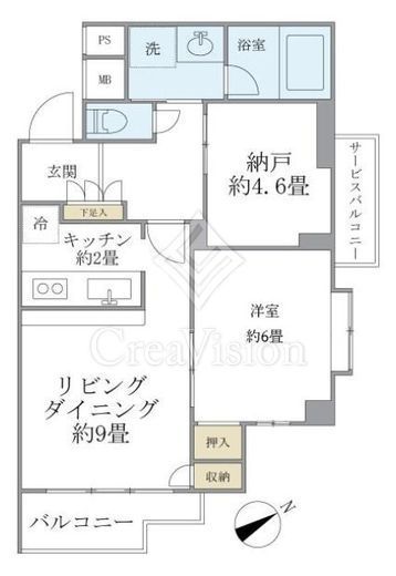 リエール若松町　603号室　間取り